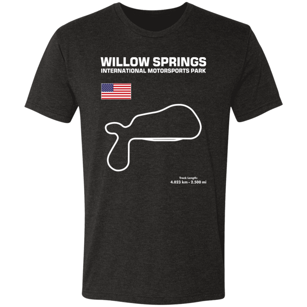 Willow Springs International Motorsports Park Track Outline Series Tri-blend t-shirt