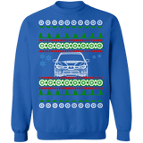 Japanese Car WRX STI Hawkeye front view ugly christmas sweater