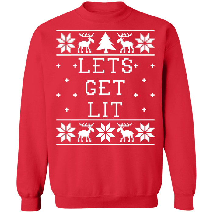 let's get lit ugly christmas sweater sweatshirt