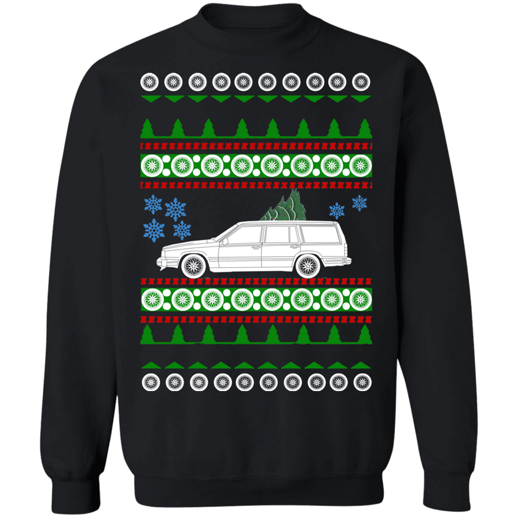 Car like 1989 Swedish Car like a  740 Wagon ugly Christmas Sweater