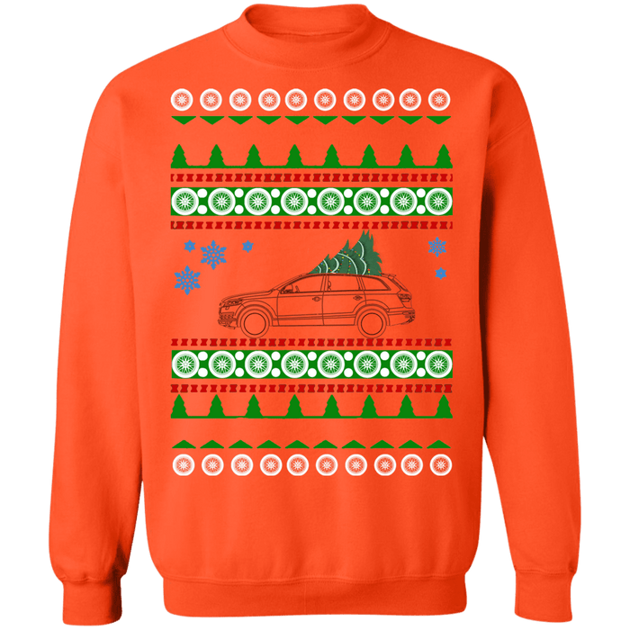 German SUV Outline like Audi Q7 Ugly Christmas Sweater