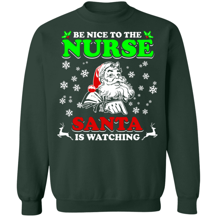 Be Nice to the nurse 5 Ugly Christmas Sweater Sweatshirt