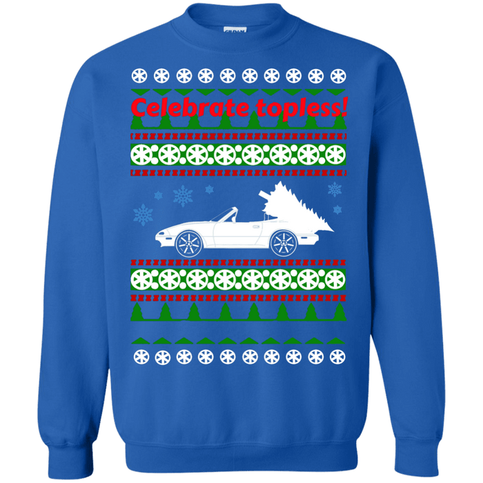 Mazda Miata Celebrate Topless ugly Christmas Sweater sweatshirt