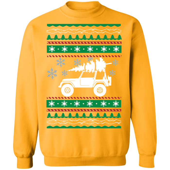 american car or truck offroad ugly christmas sweater v1