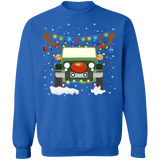off road american vehicle with reindeer antlers ugly holiday christmas sweater sweatshirt
