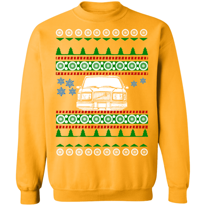 Swedish Car like a  240 245 Front view ugly christmas sweater (more colors)