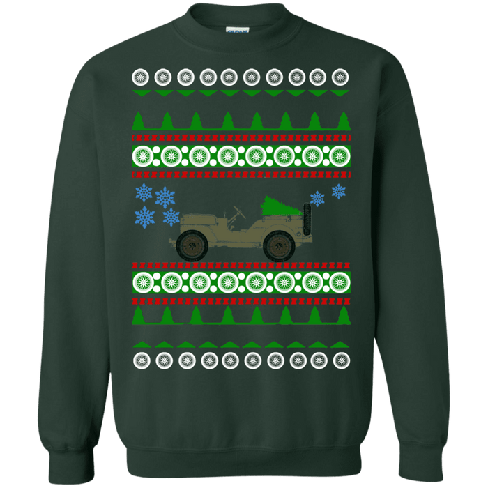 off road american vehicle Willys SK Ugly Christmas Sweater army sweatshirt