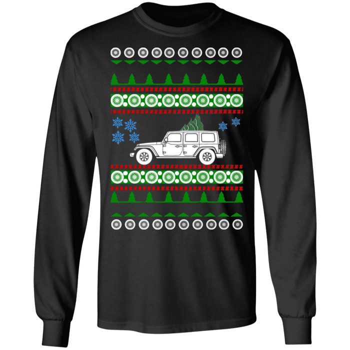 off road american vehicle Wrangler JL Ugly Christmas Sweater long sleeve t-shirt