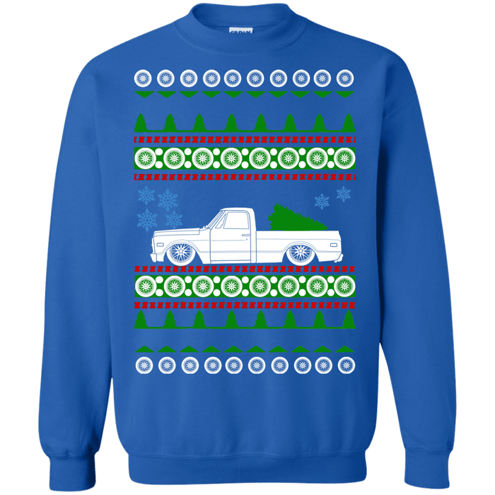 Chevy C10 Fleetside Short Box Ugly Christmas Sweater 1971 sweatshirt