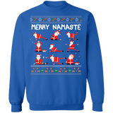 merry Namaste Yoga position Santa ugly christmas sweater sweatshirt