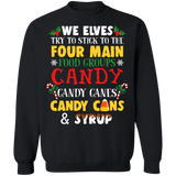Elves 4 main food groups ugly christmas sweater sweatshirt