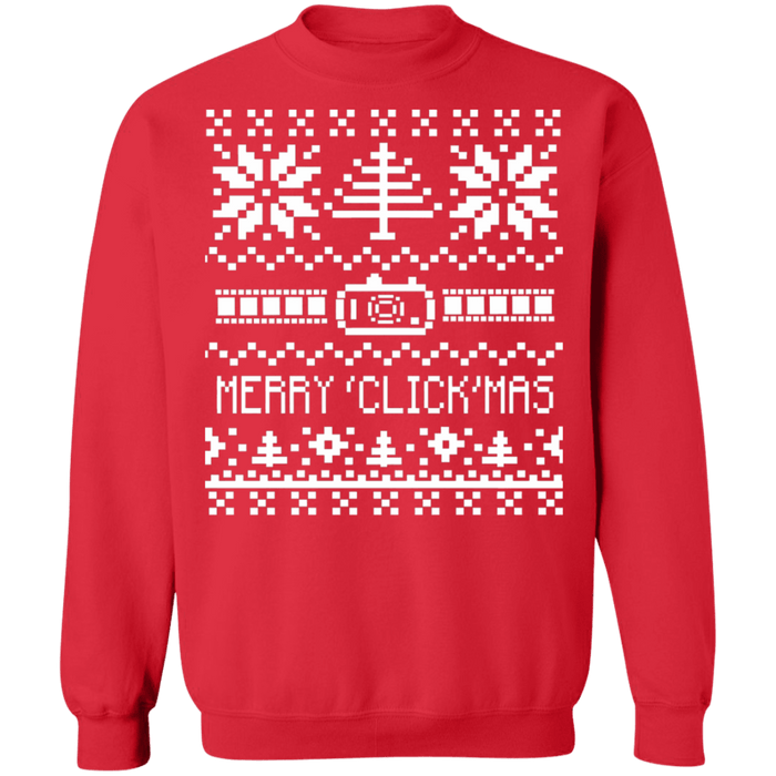 Merry Christmas ClickMas Cameraman Photographer Videographer Ugly Christmas Sweater sweatshirt