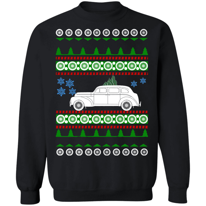 car like 1950 Swedish Car like a  PV 831-4 Ugly Christmas sweater PV 831