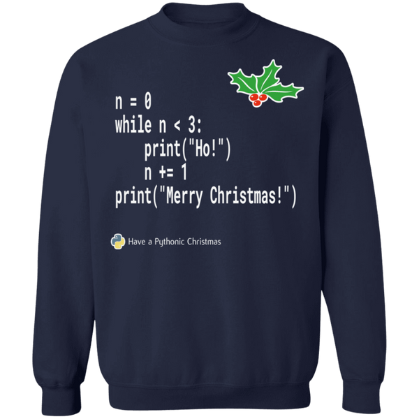Ho Ho Ho Python Geek Programmer nerd ugly christmas sweater coder sweatshirt