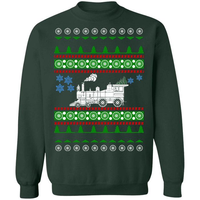 Steam Train Locomotive Ugly Christmas Sweater