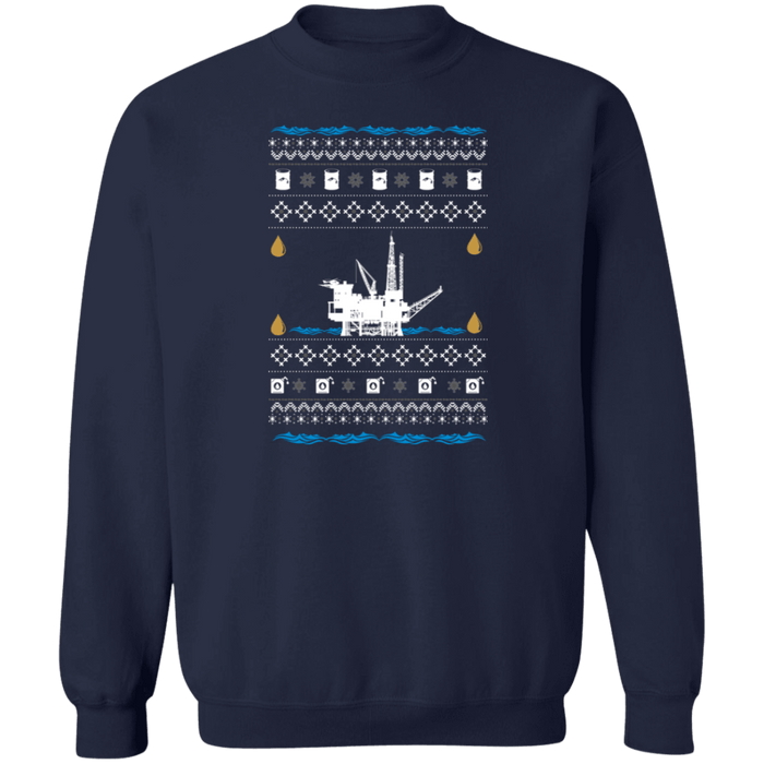 Ocean Oil Rig Ugly Christmas Sweater