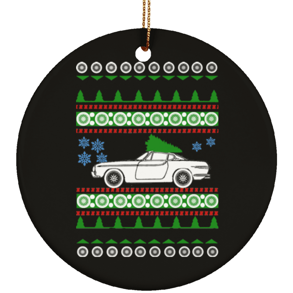 Volvo 1961 P1800 Ugly Christmas Sweater Ornament