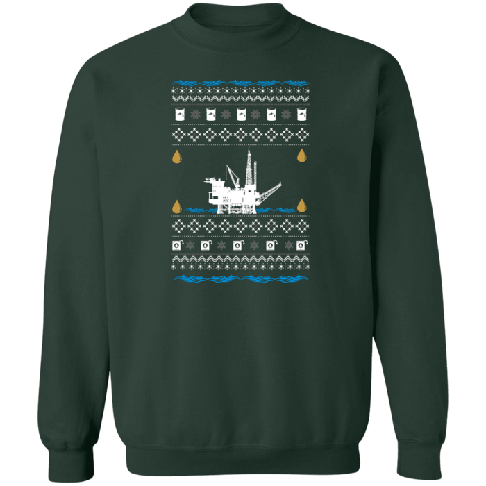 Ocean Oil Rig Ugly Christmas Sweater