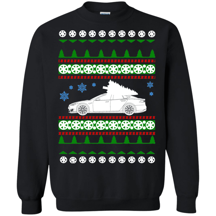 tesla model s ugly christmas sweater sweatshirt