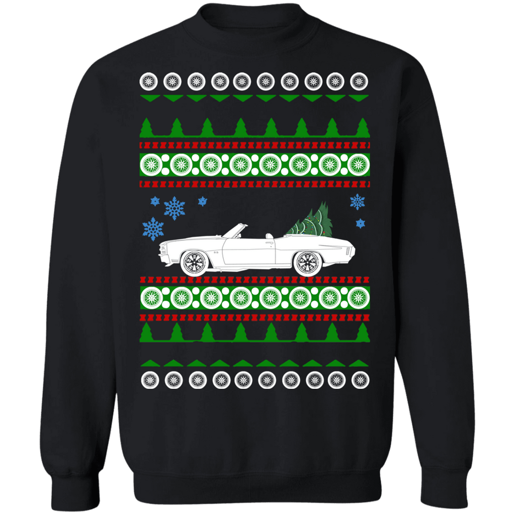 Chevy Chevelle Convertible Ugly Christmas Sweater Sweatshirt (smaller wheels) sweatshirt