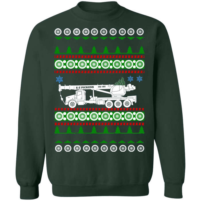 Large Mobile Crane Truck Operator ugly christmas sweater