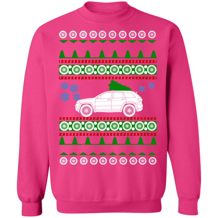 off road american vehicle Grand Cherokee Overland ugly christmas sweater