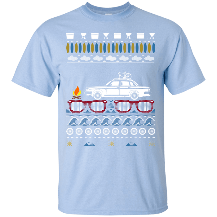 Volvo 240 Ugly Summer "Christmas" shirt with white car