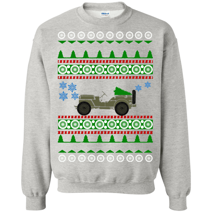 off road american vehicle Willys SK Ugly Christmas Sweater army sweatshirt