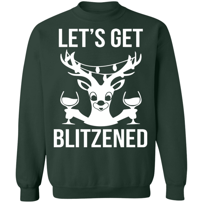 let's get Blitzened Funny drinking lit ugly christmas sweater sweatshirt