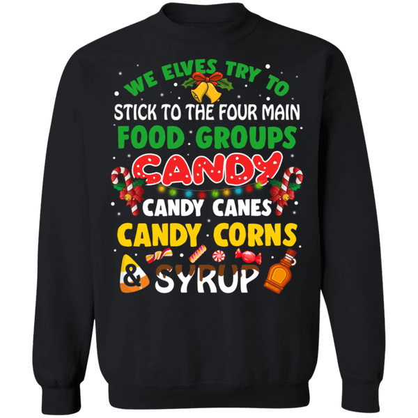 Elves Food Groups Ugly Christmas Sweater sweatshirt