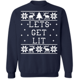 let's get lit ugly christmas sweater sweatshirt