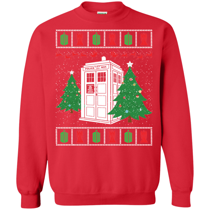 Gift for Fans of Doctor Who Tardis Ugly Christmas Sweater sweatshirt