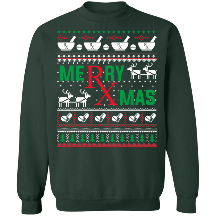 Merry RxMas Rx Pharmacist Pharmacy Tech Ugly Christmas Sweater sweatshirt