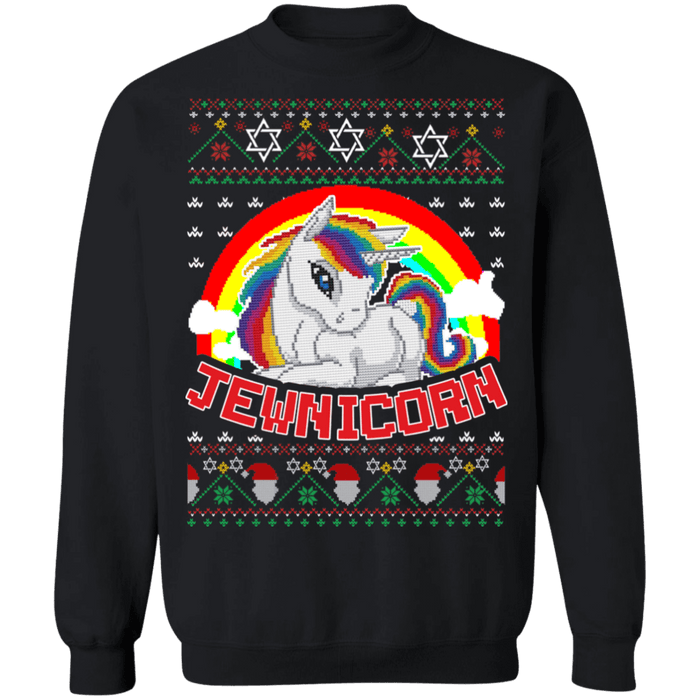 Jewnicorn Funny Jewish Unicorn Christmas Hanukkah Holiday Sweater sweatshirt