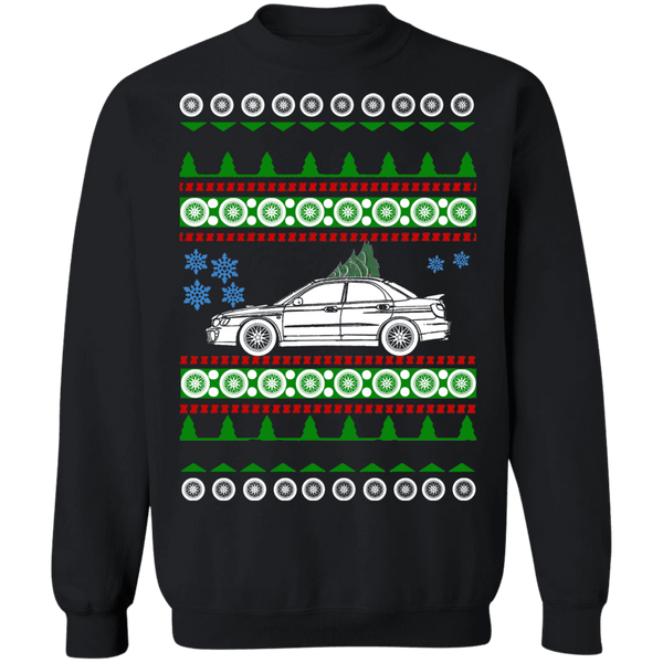 Japanese Car Impreza WRX 2002 Ugly Christmas Sweater