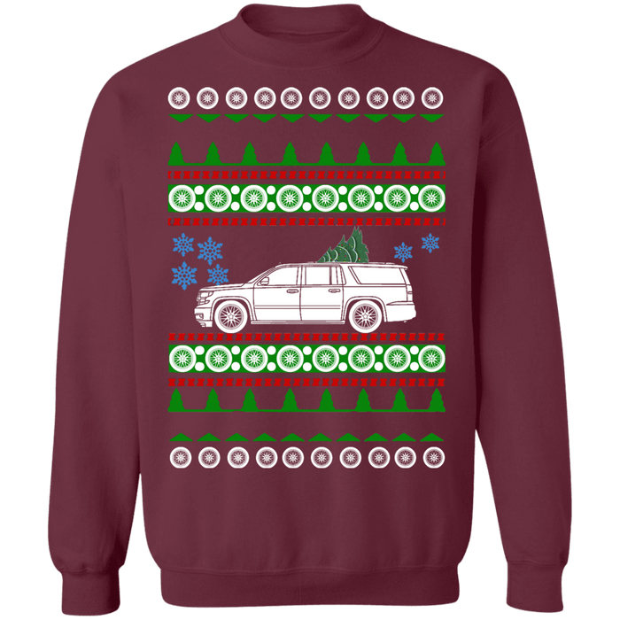 Chevy Suburban 11th gen ugly christmas sweater 2015