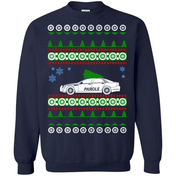 parole police car ugly christmas sweater sweatshirt