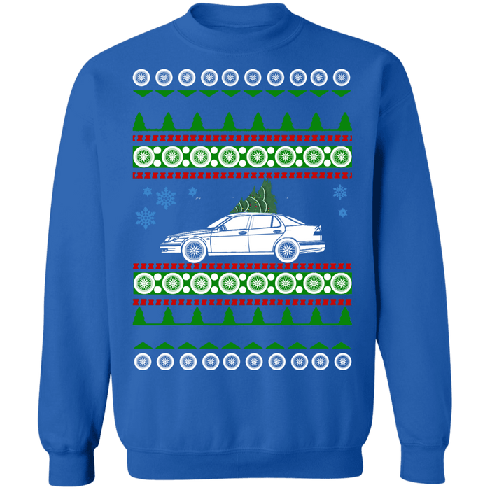 Saab 9-5 Sedan first generation ugly christmas sweater sweatshirt sweatshirt