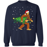 Sasquatch Carrying Christmas Tree Ugly Sweater sweatshirt