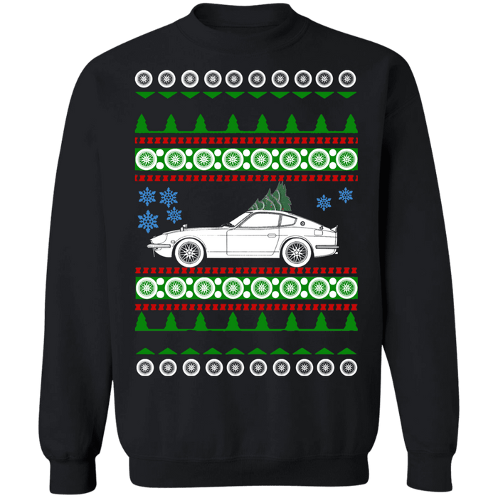 car like Datsun 240z Ugly Christmas Sweater V2