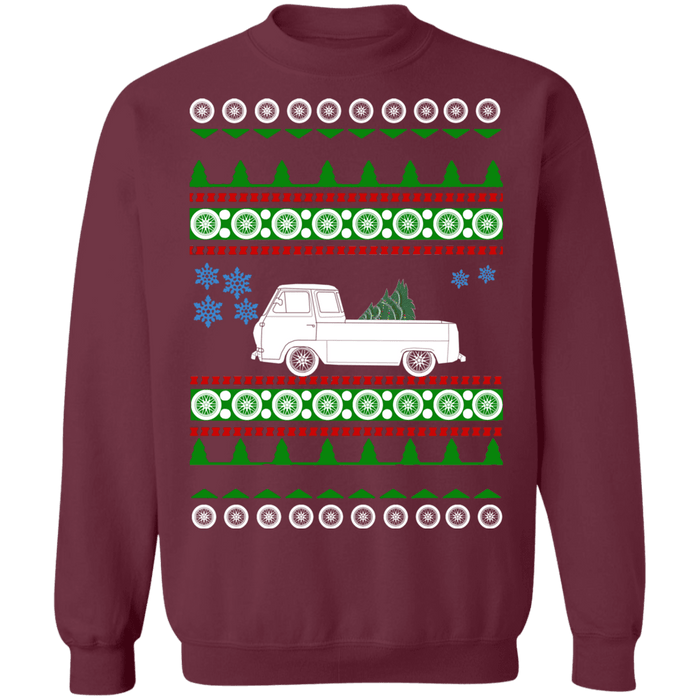 Old Truck like Ford Econoline Ugly Christmas Sweater