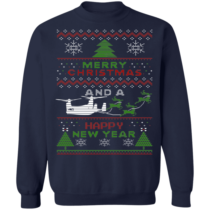 Osprey Helicopter Ugly Christmas Sweater V1