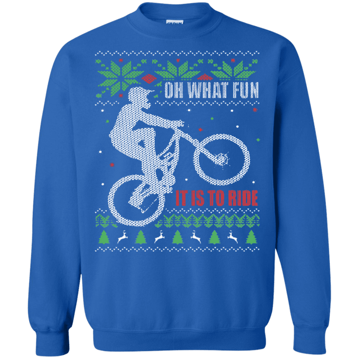 Oh what fun it is to ride! Mountain biking Ugly Christmas Sweater sweatshirt