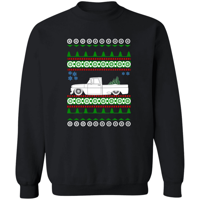 1962 1st Gen Checy C10 Fleetside Ugly Christmas Sweater Sweatshirt