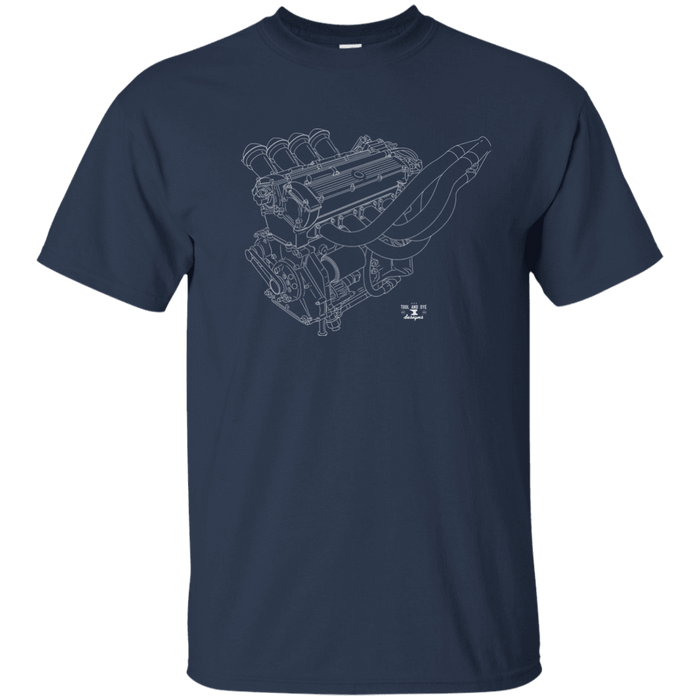 BMW M10 Engine Blueprint Illustration T-shirt