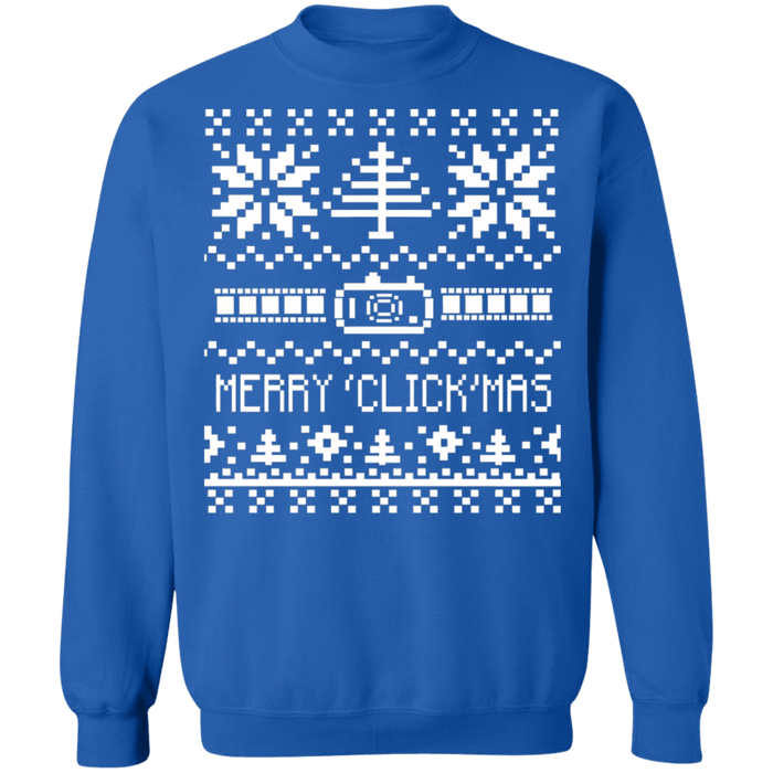 Merry Christmas ClickMas Cameraman Photographer Videographer Ugly Christmas Sweater sweatshirt