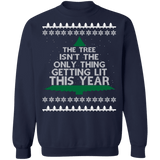 The tree isn't the only thing getting lit this year funny drinking ugly christmas sweater version 2 sweatshirt