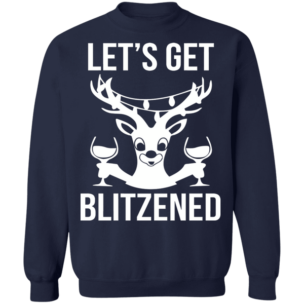 let's get Blitzened Funny drinking lit ugly christmas sweater sweatshirt