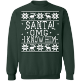 Santa OMG I know him Elf Ugly Christmas Sweater sweatshirt