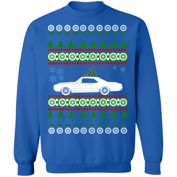 car like a 1st gen 442 Oldsmobile Ugly Christmas Sweater 1967